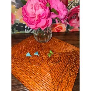 Lilly Pulitzer Set of 2 Gold Tone Engraved Tassel Cuff Bracelets 2.5”